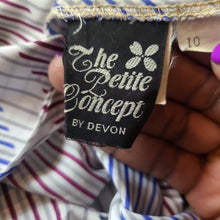 Load image into Gallery viewer, 70s Vintage Stripe Secretary Blouse With Bow The Petite Concept Size S