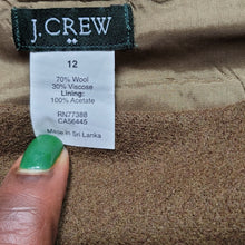 Load image into Gallery viewer, 90s Vintage J Crew Wool Olive Green Mini Skirt Lucille Golden Vintage Womens outfit Ideas