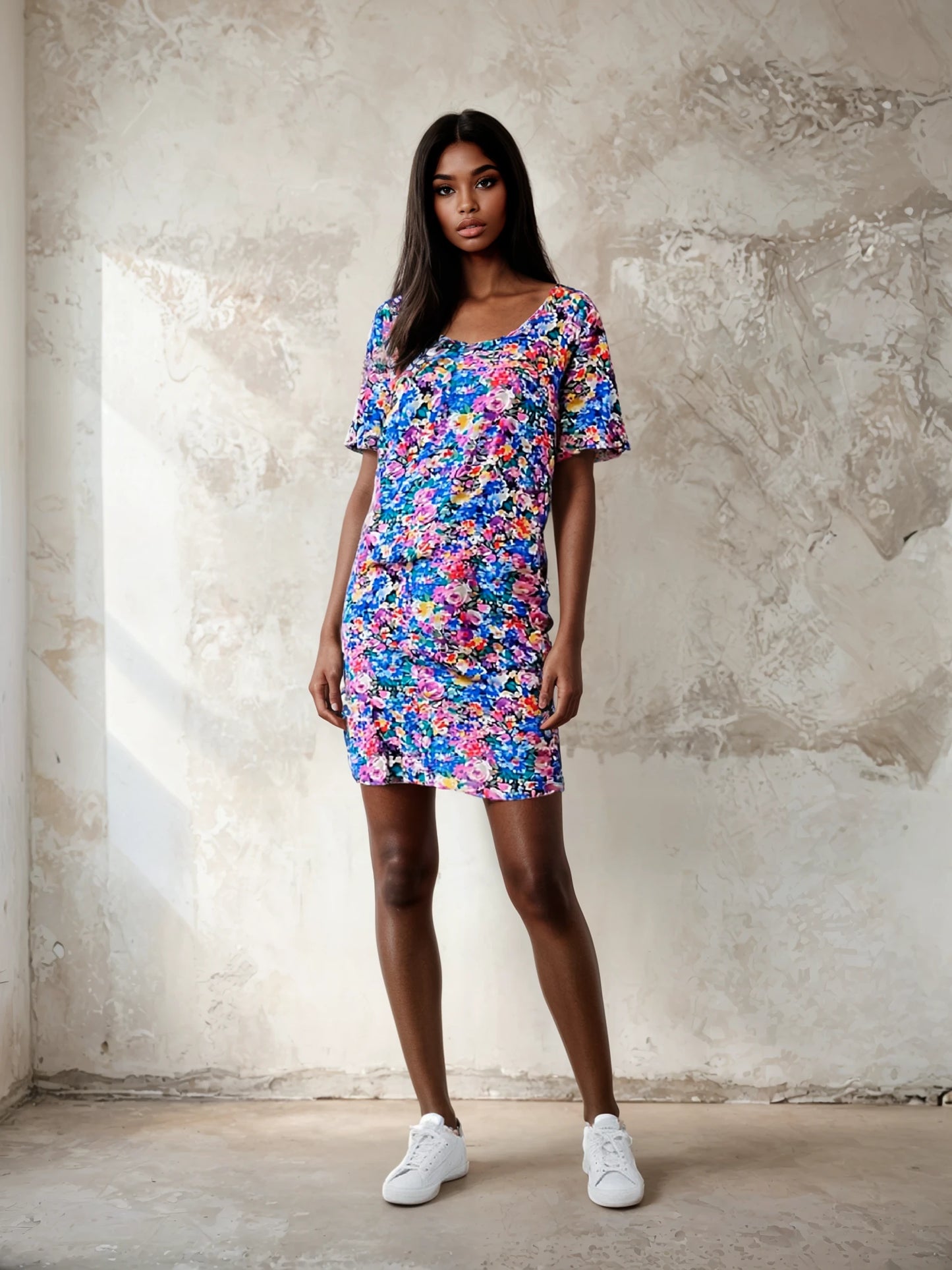 Vintage Silk Handmade Classic Floral Dress