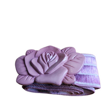 Load image into Gallery viewer, 70s Vintage Stretch Band Belt With 3D Flower OSFM