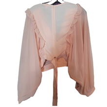 Load image into Gallery viewer, Bishop Sleeve Crop Blouse Size L