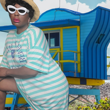 Load image into Gallery viewer, 90s Vintage Oversize Striped Beverly Hills Night Club Pajama Top Size XXL