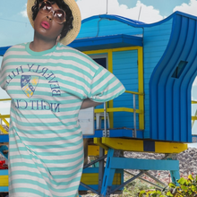 Load image into Gallery viewer, 90s Vintage Oversize Striped Beverly Hills Night Club Pajama Top Size XXL