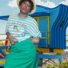 Load image into Gallery viewer, 90s Vintage Oversize Striped Beverly Hills Night Club Pajama Top Size XXL