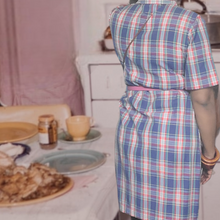 Load image into Gallery viewer, 1960s Vintage Plaid House Dress Zip & Dash Size L