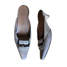 Load image into Gallery viewer, 1990s Vintage Salvatore Ferragamo Slide in Mules -Vintage Kitten Heels-Lucille Golden Vintage Shoes