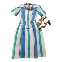 Load image into Gallery viewer, ses Cotton Stripe Leslie Fay Lucille Golden Vintage