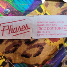 Load image into Gallery viewer, 80s Vintage MuMu Phases Tropical Safari Cotton Maxi Dress Size XL, Mrs Roper Costume