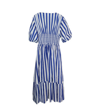 Load image into Gallery viewer, AYR Extra Extra Marais Blue Regatta Stripe Cotton Poplin Dress Size M