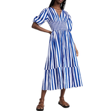 Load image into Gallery viewer, AYR Extra Extra Marais Blue Regatta Stripe Cotton Poplin Dress Size M