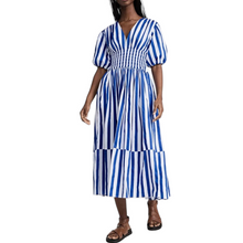 Load image into Gallery viewer, AYR Extra Extra Marais Blue Regatta Stripe Cotton Poplin Dress Size M