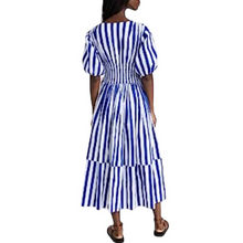 Load image into Gallery viewer, AYR Extra Extra Marais Blue Regatta Stripe Cotton Poplin Dress Size M