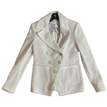 Load image into Gallery viewer, Veronica Beard Silver and Bone Tweed Blazer Size 0
