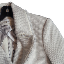 Load image into Gallery viewer, Veronica Beard Silver and Bone Tweed Blazer Size 0
