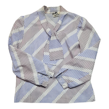 Load image into Gallery viewer, 70s Vintage Stripe Secretary Blouse With Bow The Petite Concept Size S