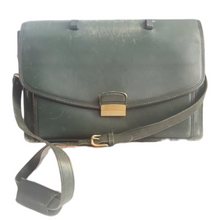 Load image into Gallery viewer, 1970s Coach Combination Lock Leather Briefcase Green Messenger Bag