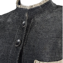 Load image into Gallery viewer, Armani Collezioni Antinea srl Chenile Woven Ruffle Trim Blazer Size 12 Black