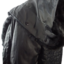 Load image into Gallery viewer, Vintage Fur/Mink Hooded Coat Lining size L Black Coat Liner
