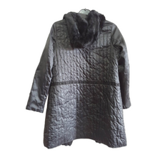 Load image into Gallery viewer, Vintage Fur/Mink Hooded Coat Lining size L Black Coat Liner