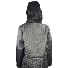 Load image into Gallery viewer, Vintage Fur/Mink Hooded Coat Lining size L Black Coat Liner
