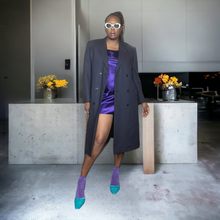 Load image into Gallery viewer, G & G Quality Clothing Pinstripe Wool Top Coat Navy Blue Vintage Mens Suit Coat Unisex Size XL