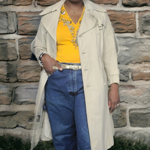 Load image into Gallery viewer, 70s Vintage Leather Trenchcoats Bone Belted Leather Trench Coat Size M