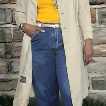 Load image into Gallery viewer, 70s Vintage Leather Trenchcoats Bone Belted Leather Trench Coat Size M