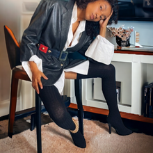 Load image into Gallery viewer, Dolce & Gabbana Black Wool Thigh High Sock Pumps Boots size 38 Lucille Golden Vintage Shop Vintage and Preowned Designer Womens Clothing