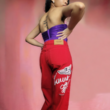 Load image into Gallery viewer, Vintage Iceberg Jeans Red Unisex Denims Size 33 Lucille Golden Vintage Gender Neutral Fashion Red Jeans