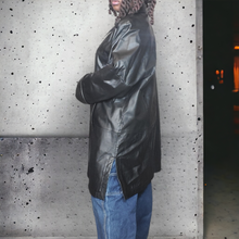 Load image into Gallery viewer, 2000s Black Leather Swing Jacket Silhouettes Size 2X