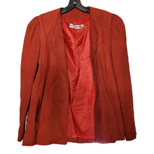 Load image into Gallery viewer, Vintage Red Suede Leather Jacket Assemblage 90s Minimalist Vintage
