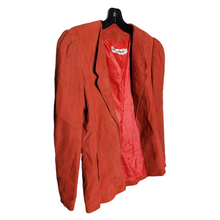 Load image into Gallery viewer, Vintage Red Suede Leather Jacket Assemblage 90s Minimalist Vintage