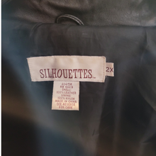 Load image into Gallery viewer, 2000s Black Leather Swing Jacket Silhouettes Size 2X