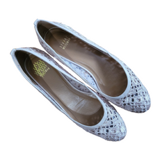 Load image into Gallery viewer, Stuart Weitzman Lace Ballerina Bridal Flats Shop Lucille Golden Vintage Designer Shoes Preowned Bridal