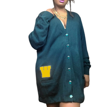 Load image into Gallery viewer, Green Wool Blend W Letterman Cardigan/Dress