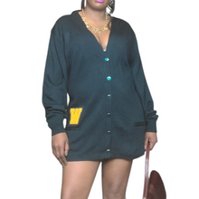 Load image into Gallery viewer, Wool Blend Green Letterman Cardigan Dress School Uniforms Size XL