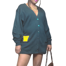 Load image into Gallery viewer, Green Wool Blend W Letterman Cardigan/Dress