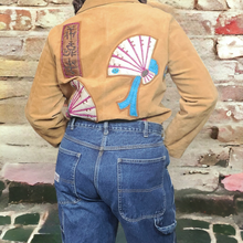 Load image into Gallery viewer, Vintage 1990s Suede Leather Embroidered Jacket Impressions by Rem Garson Size L Music Festival Lucille Golden Vintage Brooklyn Vintage Shop By Appointments Virtual Vintage Shop