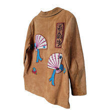 Load image into Gallery viewer, Vintage 1990s Suede Leather Embroidered Jacket Impressions by Rem Garson Size L