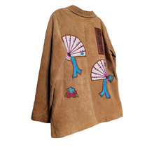 Load image into Gallery viewer, Vintage 1990s Suede Leather Embroidered Jacket Impressions by Rem Garson Size L