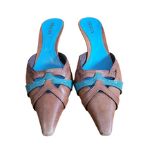 Load image into Gallery viewer, 90s Vintage Prada Pointy Toe Kitten Heel Mules Size 38.5