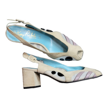 Load image into Gallery viewer, Thierry Rabotin Slingback Block Peeptoe Mesh Leather Pumps Size 37