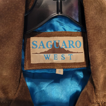 Load image into Gallery viewer, 90s Vintage Suede Leather CowGirl Jacket Studded and Fringe Leather Jackets Saguaro West Suede Jacket Lucille Golden Vintage