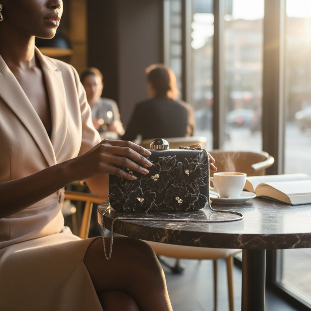 Alberta Feretti Limited Edition Box Velvet Florette Clutch