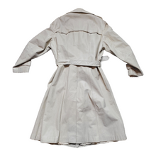 Load image into Gallery viewer, 70s Vintage Leather Trenchcoats Bone Belted Leather Trench Coat Size M