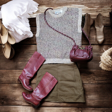 Load image into Gallery viewer, 90s Vintage J Crew Wool Olive Green Mini Skirt Lucille Golden Vintage Womens outfit Ideas