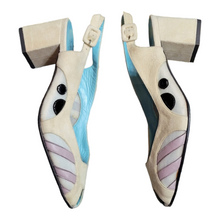 Load image into Gallery viewer, Thierry Rabotin Slingback Block Peeptoe Mesh Leather Pumps Size 37