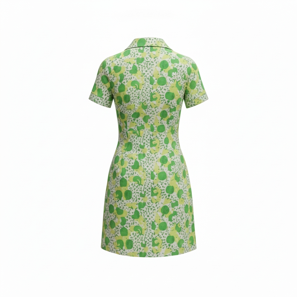 1960s Vintage Cotton Apple Print Dress Size L