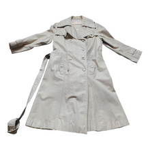 Load image into Gallery viewer, 70s Vintage Leather Trenchcoats Bone Belted Leather Trench Coat Size M