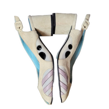 Load image into Gallery viewer, Thierry Rabotin Slingback Block Peeptoe Mesh Leather Pumps Size 37